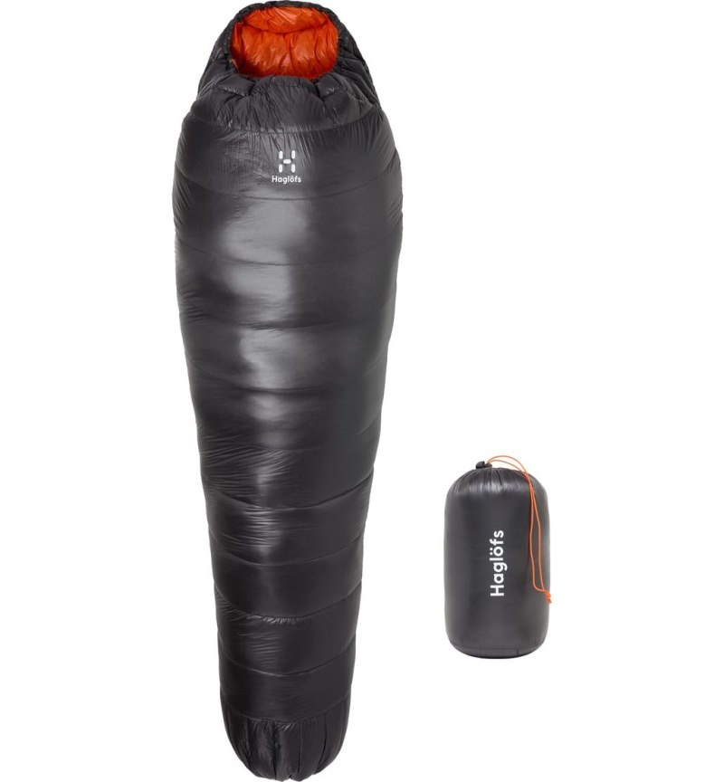 Men's Haglöfs L.I.M +3 Down Sleeping Bags Magnetite / Orange Canada | FC95-554