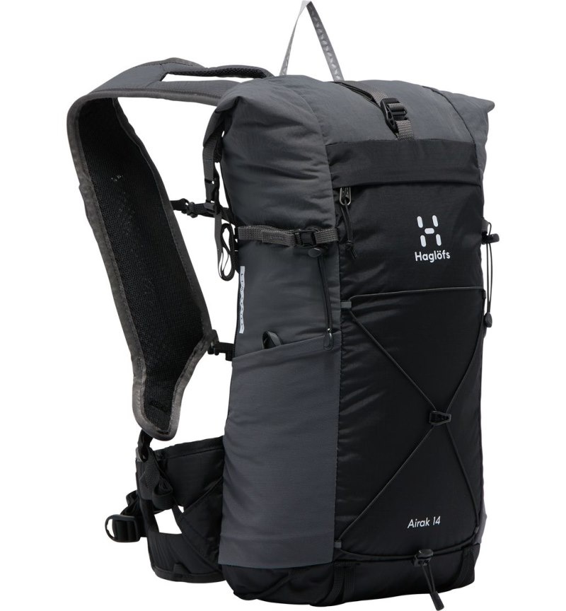 Men's Haglöfs L.I.M Airak 14 Hiking Backpacks Black / Magnetite Canada | TF40-207