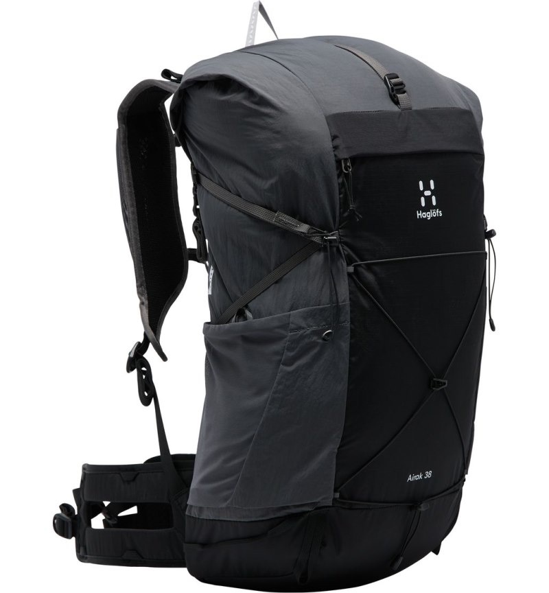 Men's Haglöfs L.I.M Airak 38 Hiking Backpacks Black / Magnetite Canada | NR02-154