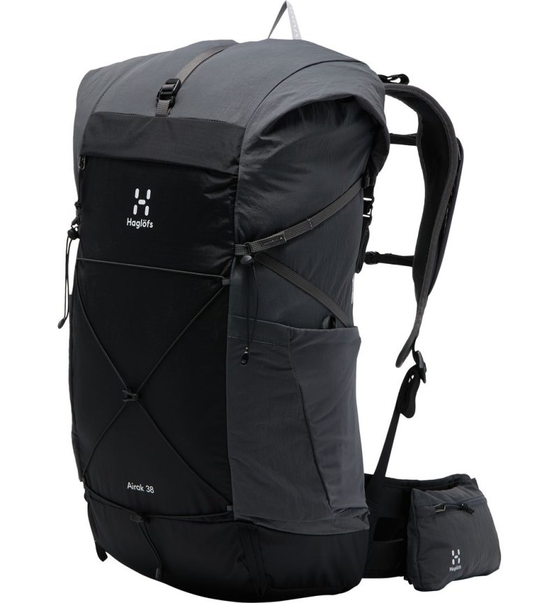 Men\'s Haglöfs L.I.M Airak 38 Hiking Backpacks Black / Magnetite Canada | NR02-154