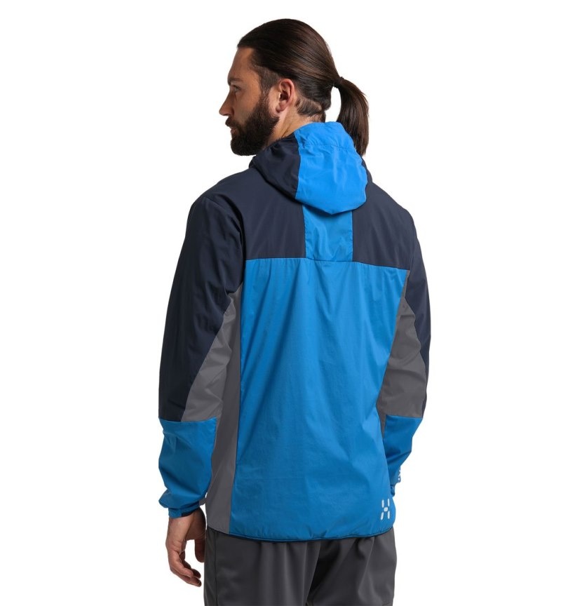 Men's Haglöfs L.I.M Alpha Hood Windbreaker Blue / Blue Canada | NK99-845