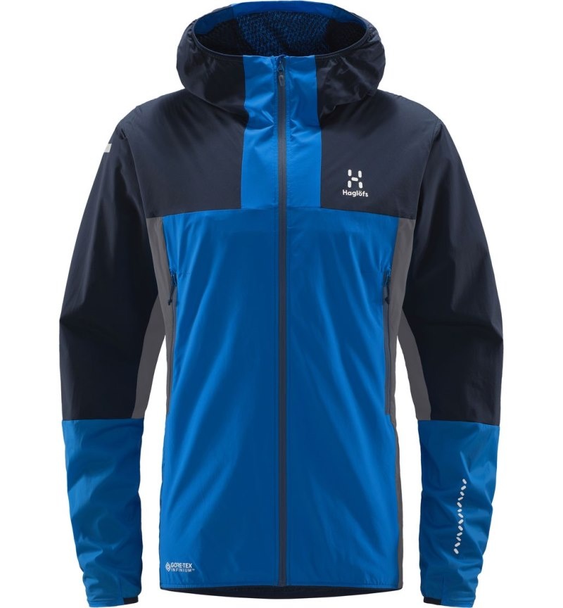 Men's Haglöfs L.I.M Alpha Hood Windbreaker Blue / Blue Canada | NK99-845