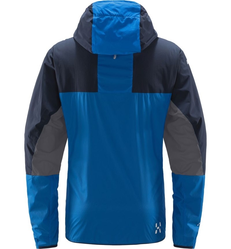 Men's Haglöfs L.I.M Alpha Hood Windbreaker Blue / Blue Canada | NK99-845