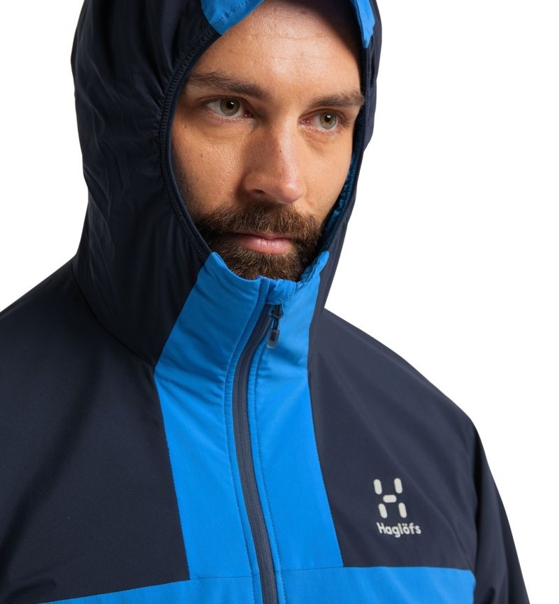 Men's Haglöfs L.I.M Alpha Hood Windbreaker Blue / Blue Canada | NK99-845