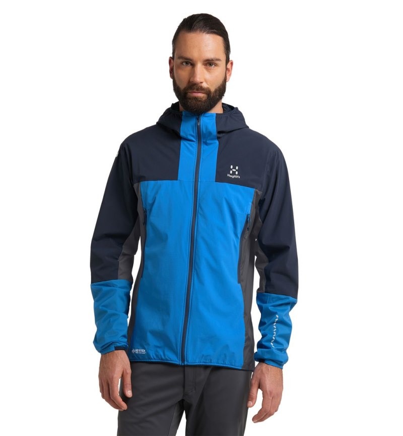 Men\'s Haglöfs L.I.M Alpha Hood Windbreaker Blue / Blue Canada | NK99-845