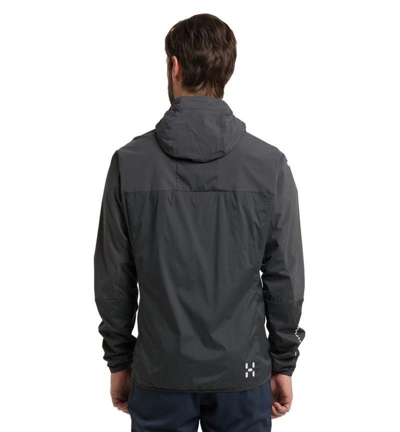 Men's Haglöfs L.I.M Alpha Hood Windbreaker Magnetite Canada | TV96-019