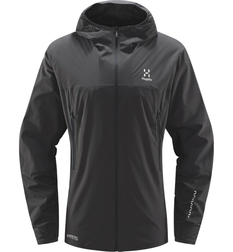 Men's Haglöfs L.I.M Alpha Hood Windbreaker Magnetite Canada | TV96-019