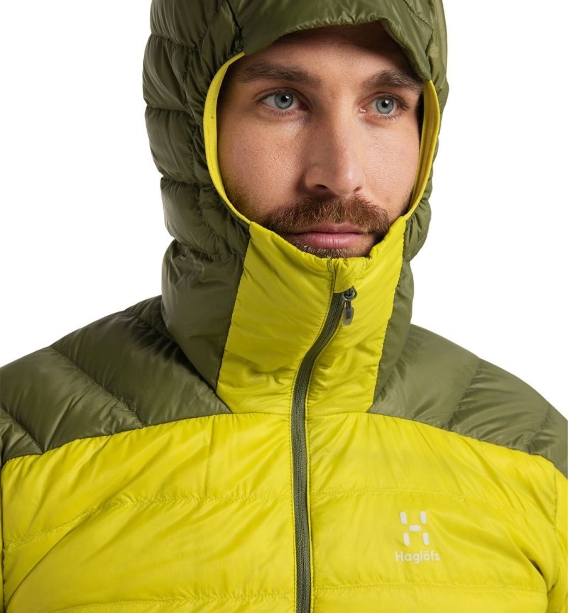 Men's Haglöfs L.I.M Down Hood Insulated Jackets Aurora / Olive Green Canada | SJ90-111