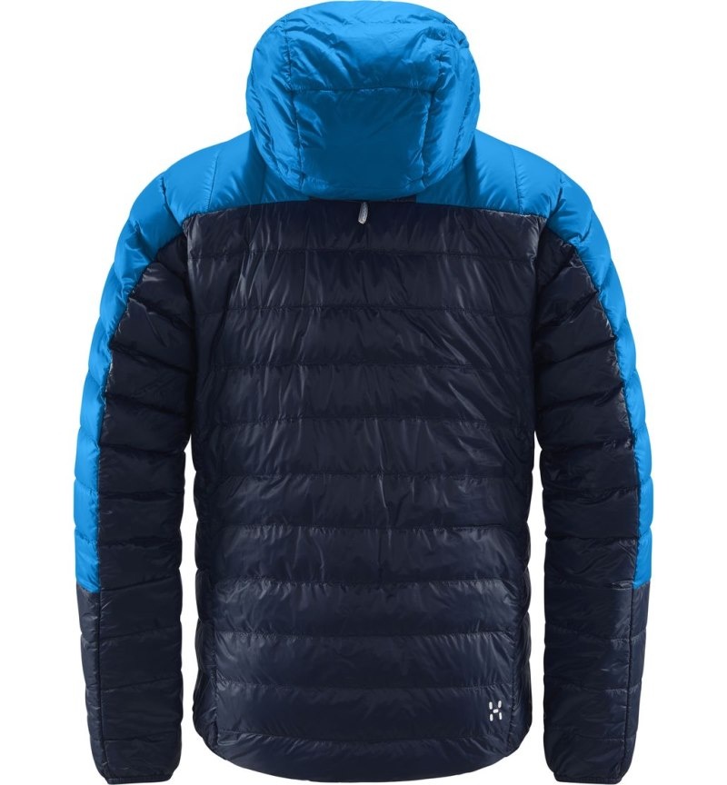 Men's Haglöfs L.I.M Down Hood Insulated Jackets Blue / Blue Canada | OO86-391