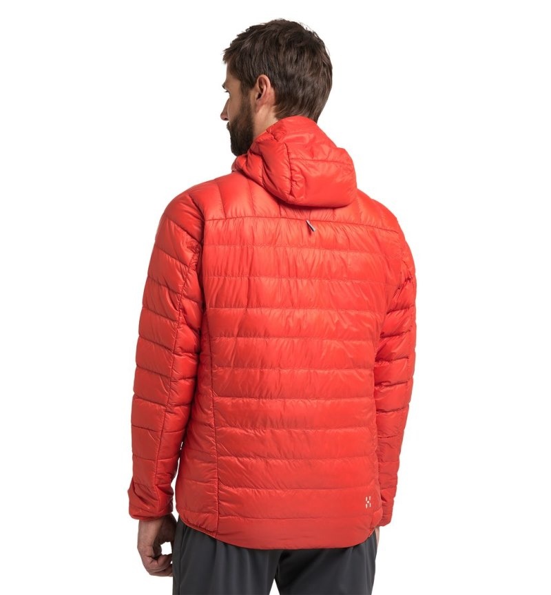 Men's Haglöfs L.I.M Down Hood Insulated Jackets Habanero Canada | SZ27-695