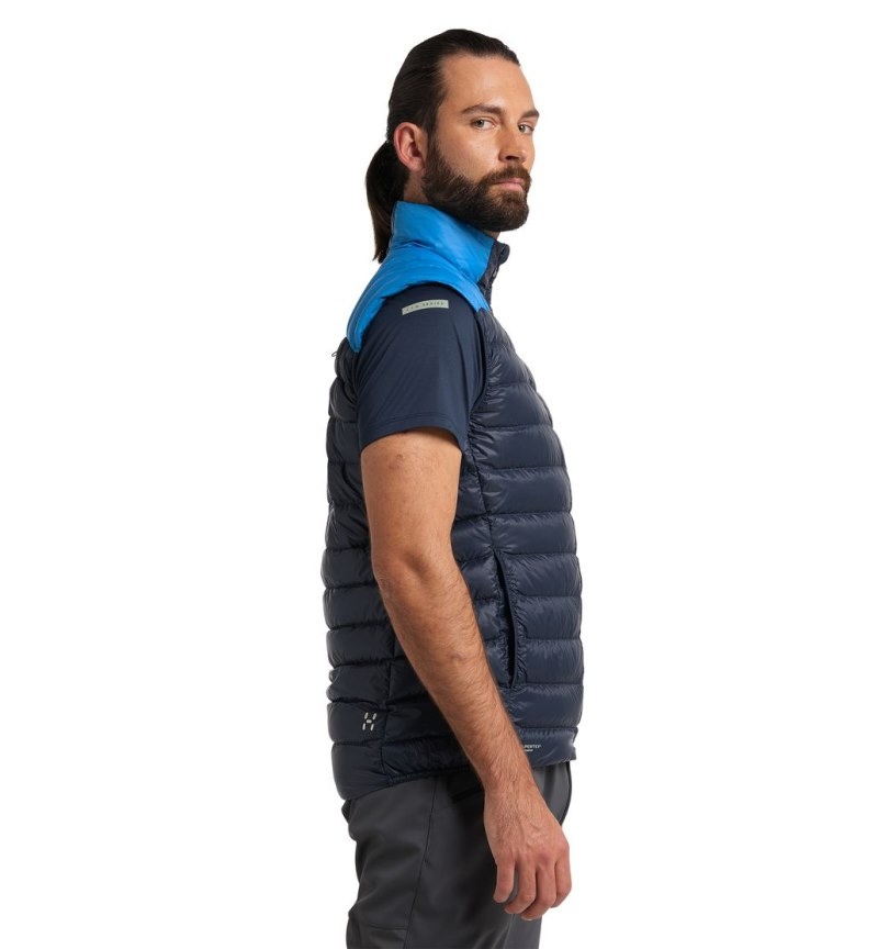 Men's Haglöfs L.I.M Down Vest Insulated Jackets Blue / Blue Canada | SE28-471