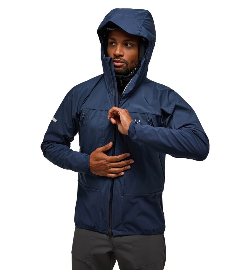 Men's Haglöfs L.I.M Hybrid Touring Hood Windbreaker Blue Canada | ZC72-778