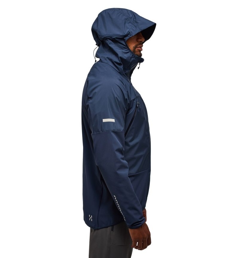 Men's Haglöfs L.I.M Hybrid Touring Hood Windbreaker Blue Canada | ZC72-778