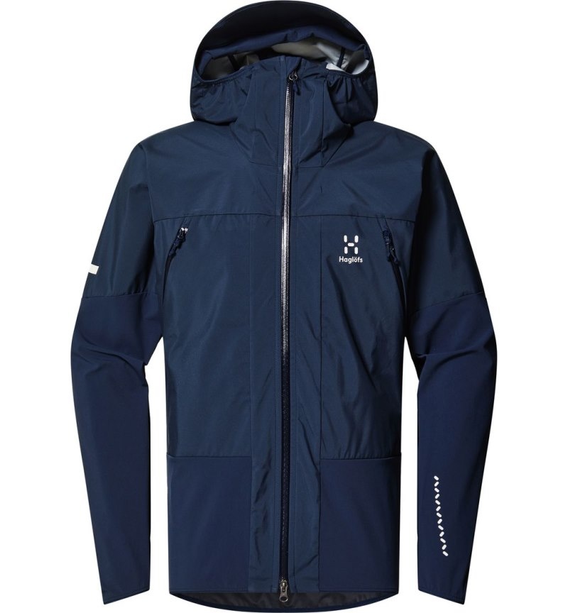 Men's Haglöfs L.I.M Hybrid Touring Hood Windbreaker Blue Canada | ZC72-778