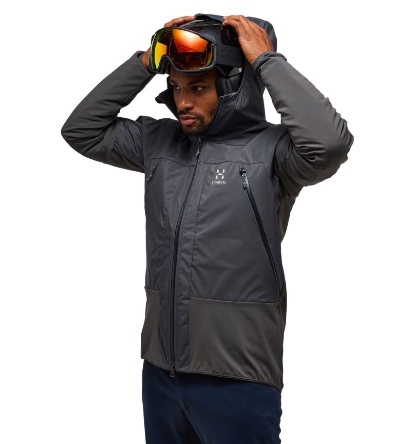 Men's Haglöfs L.I.M Hybrid Touring Hood Windbreaker Magnetite Canada | YY56-646