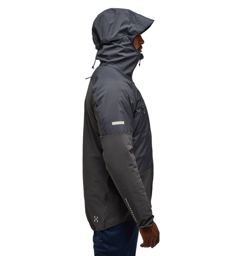 Men's Haglöfs L.I.M Hybrid Touring Hood Windbreaker Magnetite Canada | YY56-646