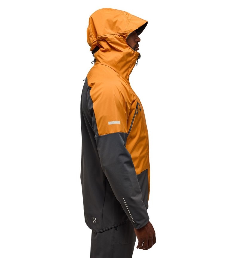 Men's Haglöfs L.I.M Hybrid Touring Hood Windbreaker Yellow / Magnetite Canada | SW44-497