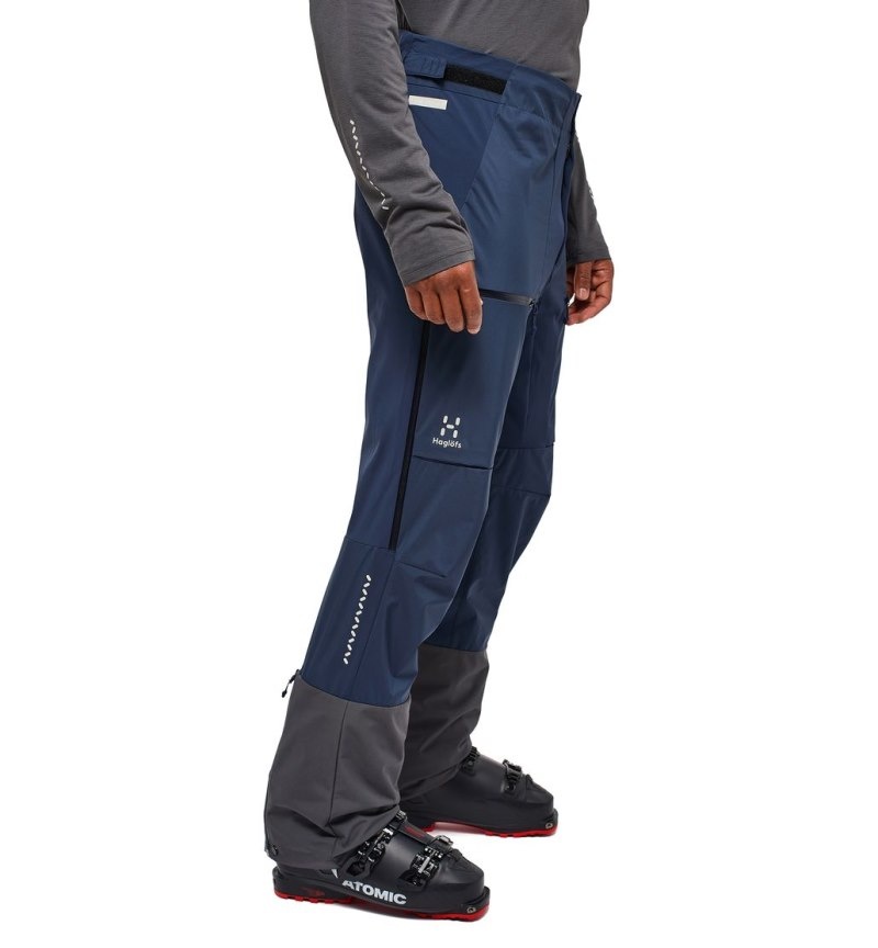 Men's Haglöfs L.I.M Hybrid Touring Pant Softshell Trousers Blue Canada | QE28-303