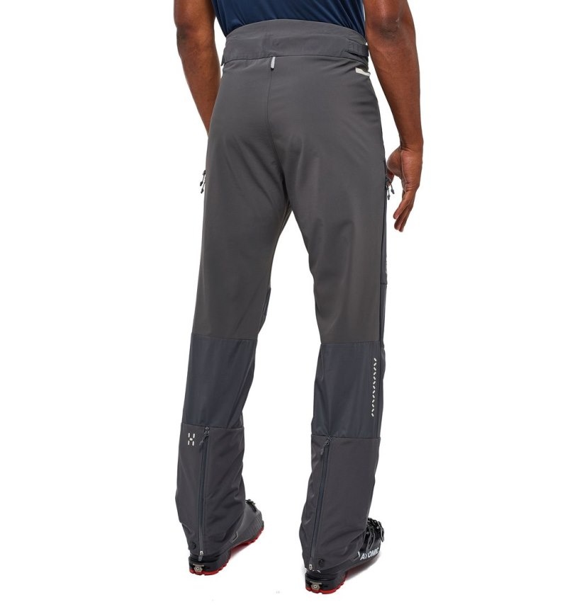 Men's Haglöfs L.I.M Hybrid Touring Pant Softshell Trousers Magnetite Canada | OM17-484