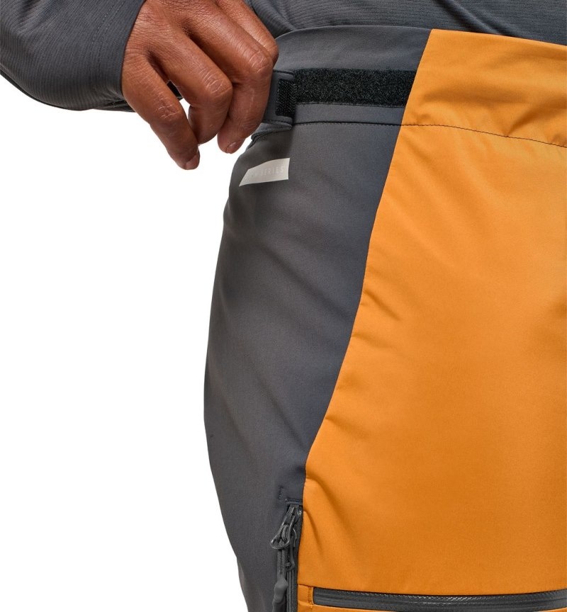 Men's Haglöfs L.I.M Hybrid Touring Pant Softshell Trousers Yellow / Magnetite Canada | OT75-366