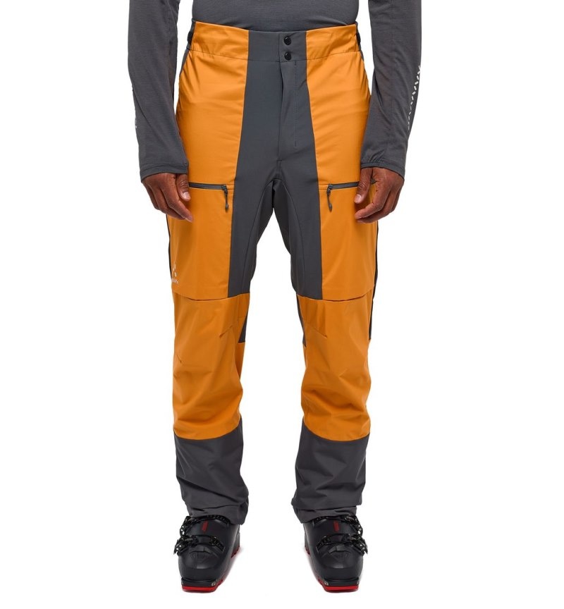 Men\'s Haglöfs L.I.M Hybrid Touring Pant Softshell Trousers Yellow / Magnetite Canada | OT75-366