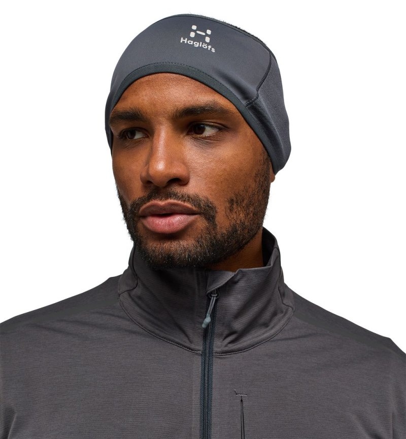 Men's Haglöfs L.I.M Hybrid Windstopper Headband Headband Magnetite Canada | NX63-340