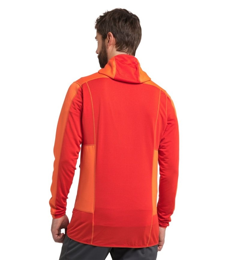 Men's Haglöfs L.I.M Mid Fast Hood Fleece Jackets Orange Canada | IE93-093