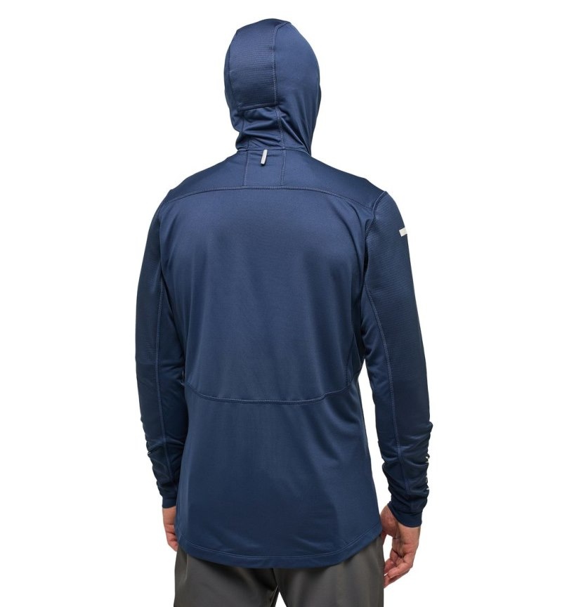 Men's Haglöfs L.I.M Mid Multi Hood Fleece Jackets Blue Canada | QK78-400