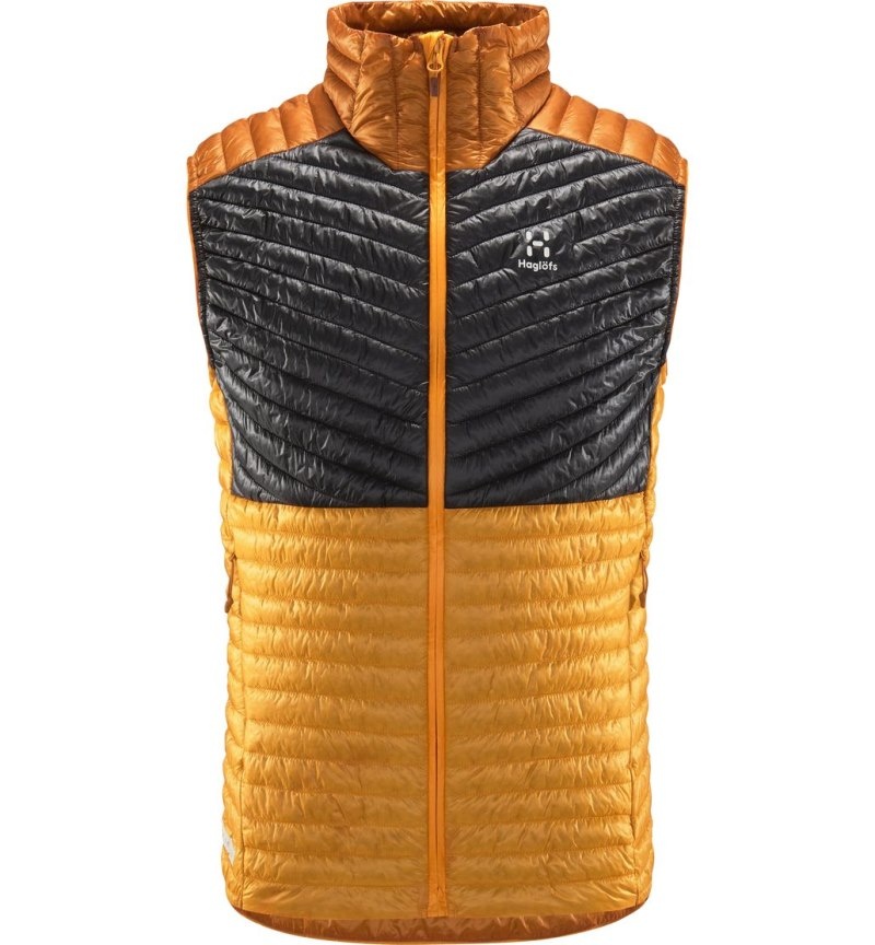 Men's Haglöfs L.I.M Mimic Vest Insulated Jackets Yellow / Magnetite Canada | YB56-706