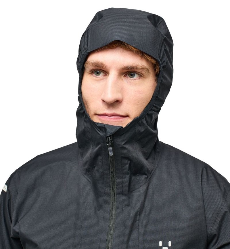 Men's Haglöfs L.I.M Proof Jacket Windbreaker Black Canada | SI31-127