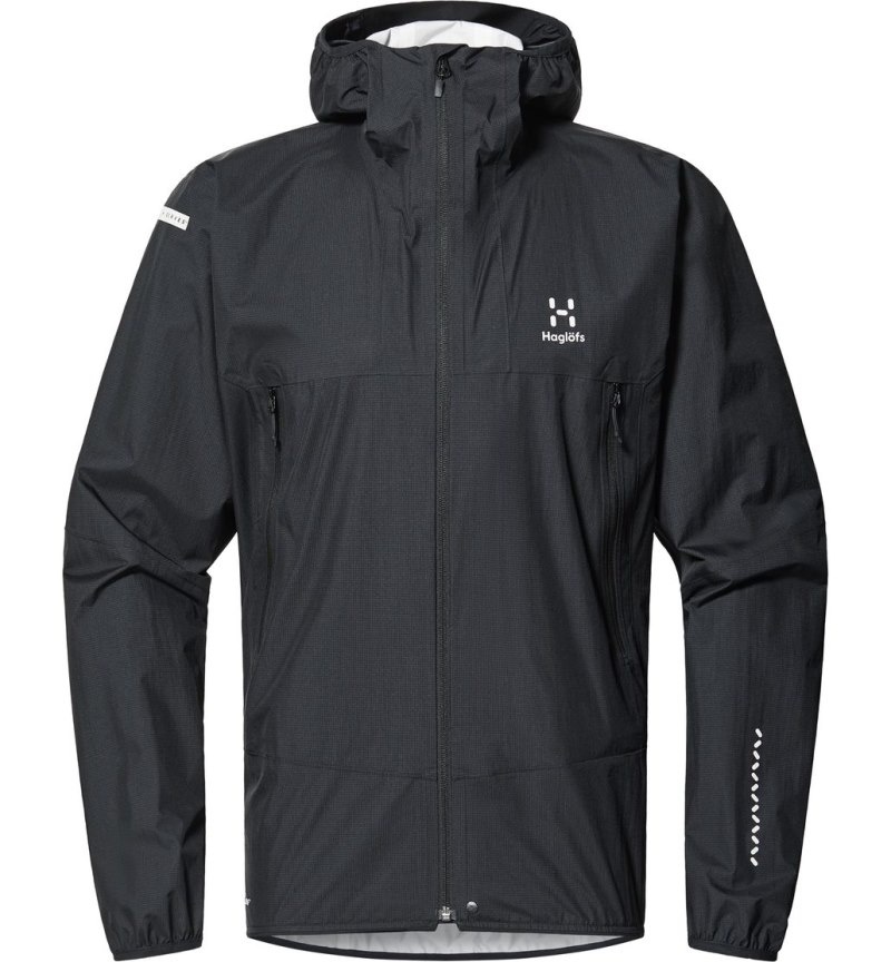 Men's Haglöfs L.I.M Proof Jacket Windbreaker Black Canada | SI31-127