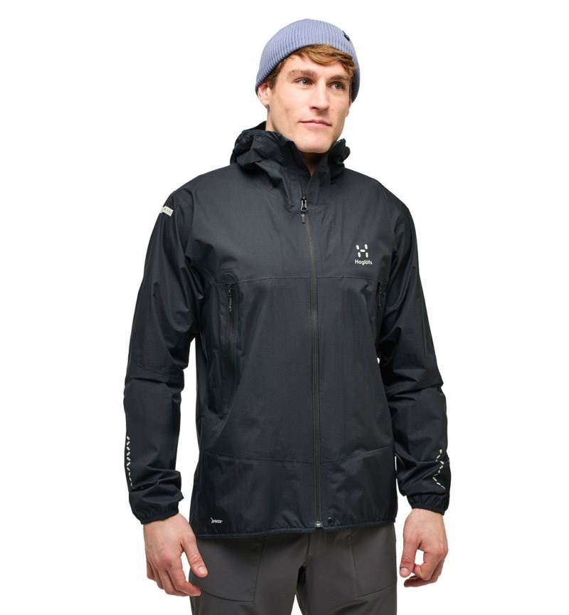 Men\'s Haglöfs L.I.M Proof Jacket Windbreaker Black Canada | SI31-127