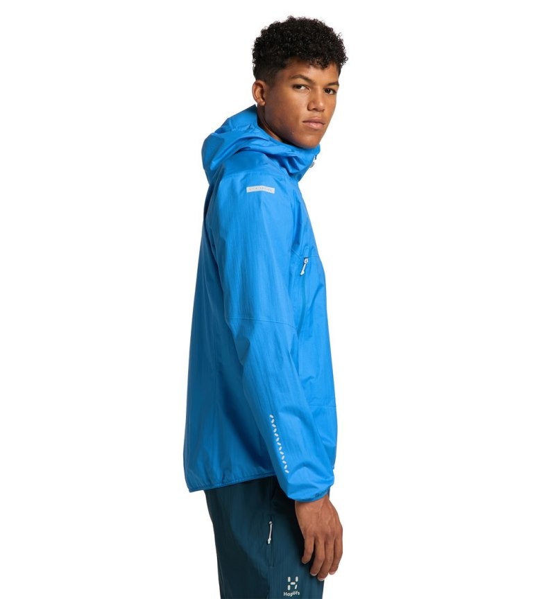 Men's Haglöfs L.I.M Proof Jacket Windbreaker Blue Canada | GS29-718