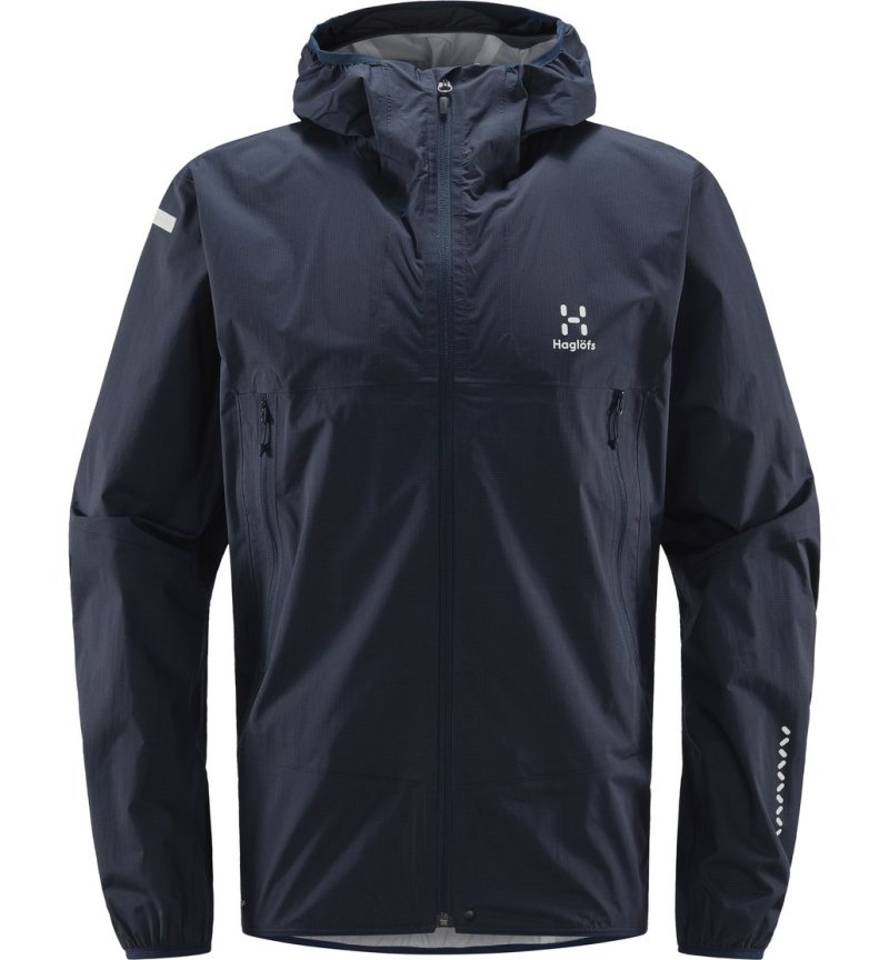 Men's Haglöfs L.I.M Proof Jacket Windbreaker Blue Canada | EZ29-714