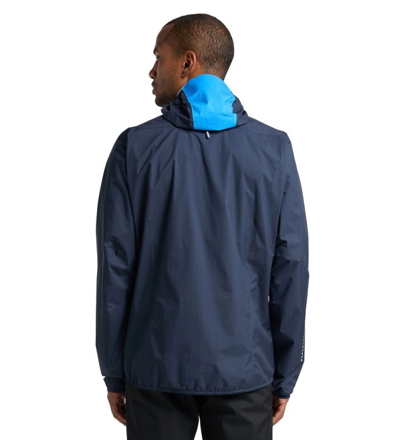 Men's Haglöfs L.I.M Proof Jacket Windbreaker Blue / Blue Canada | DJ45-228