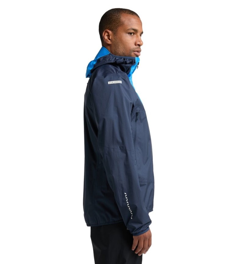 Men's Haglöfs L.I.M Proof Jacket Windbreaker Blue / Blue Canada | DJ45-228