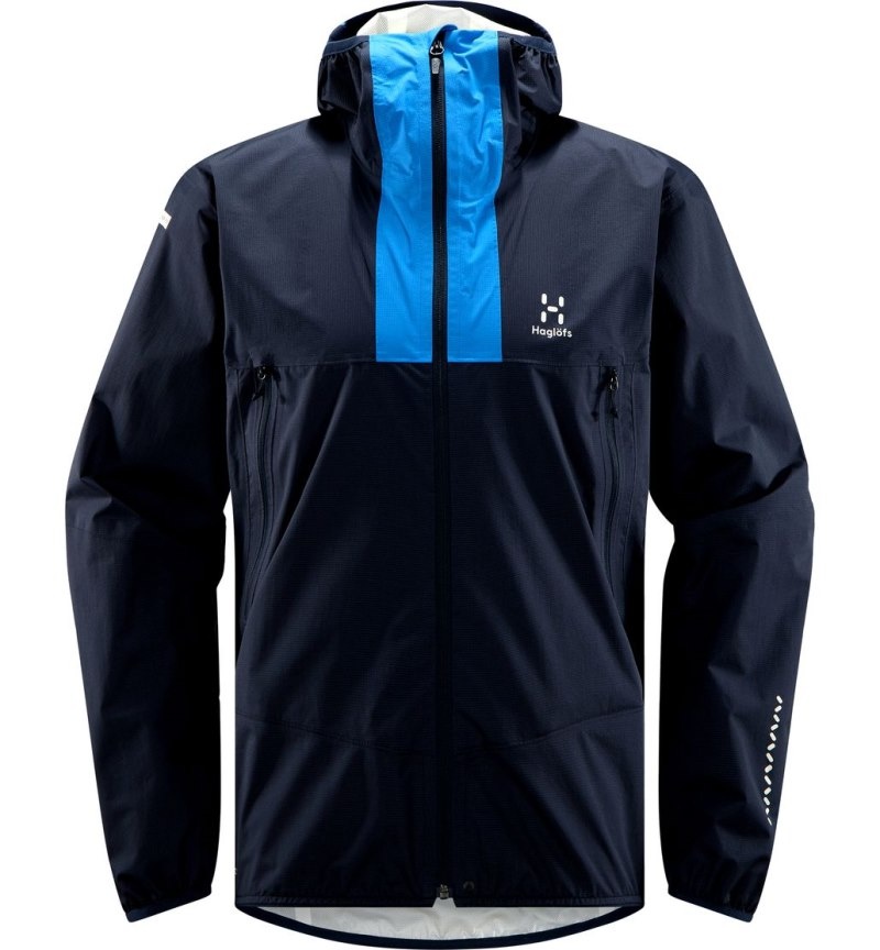 Men's Haglöfs L.I.M Proof Jacket Windbreaker Blue / Blue Canada | DJ45-228