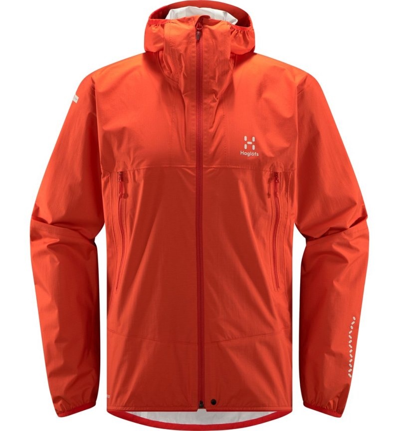 Men's Haglöfs L.I.M Proof Jacket Windbreaker Habanero Canada | TF74-769