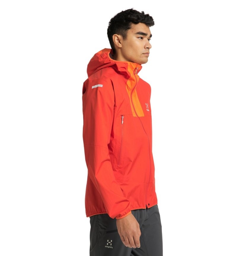 Men's Haglöfs L.I.M Proof Jacket Windbreaker Habanero / Orange Canada | SS10-209