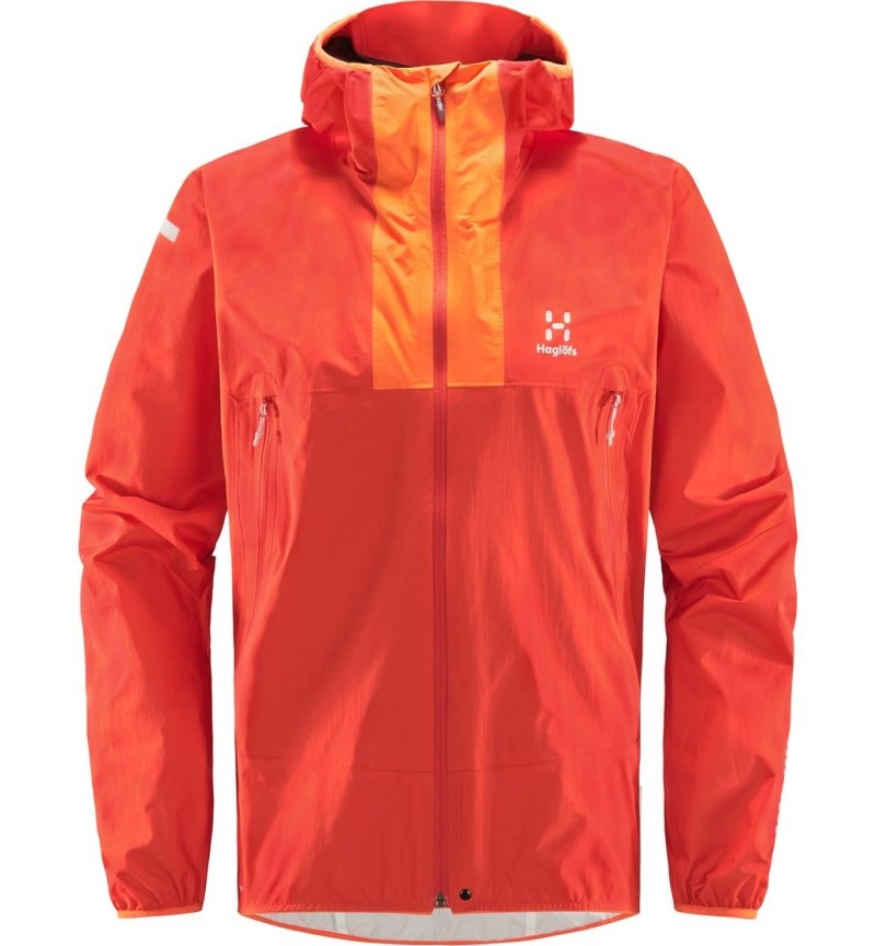 Men's Haglöfs L.I.M Proof Jacket Windbreaker Habanero / Orange Canada | SS10-209