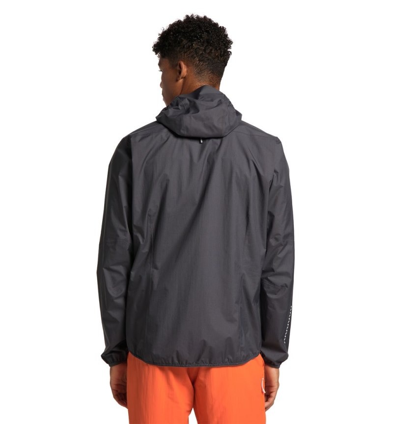 Men's Haglöfs L.I.M Proof Jacket Windbreaker Magnetite Canada | NI60-457