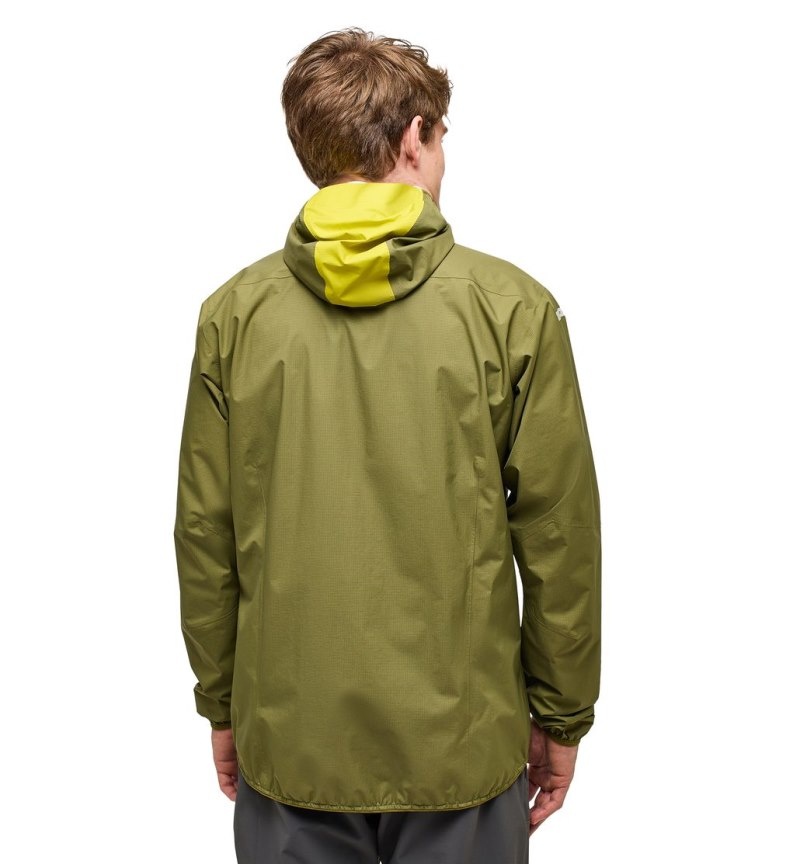 Men's Haglöfs L.I.M Proof Jacket Windbreaker Olive Green / Aurora Canada | SL21-560