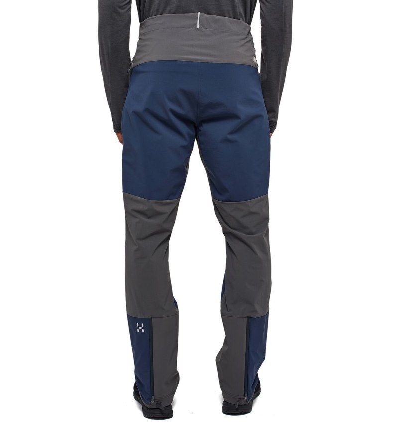 Men's Haglöfs L.I.M Quiver Pant Softshell Trousers Blue / Magnetite Canada | VM87-615