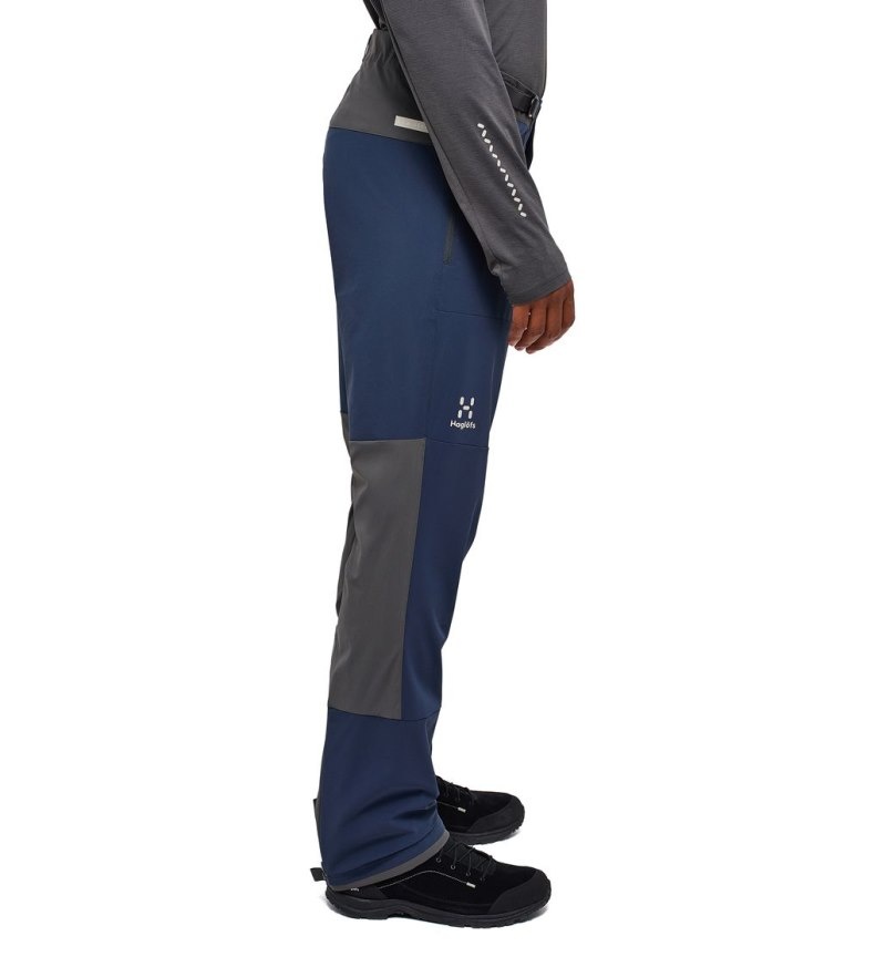 Men's Haglöfs L.I.M Quiver Pant Softshell Trousers Blue / Magnetite Canada | VM87-615