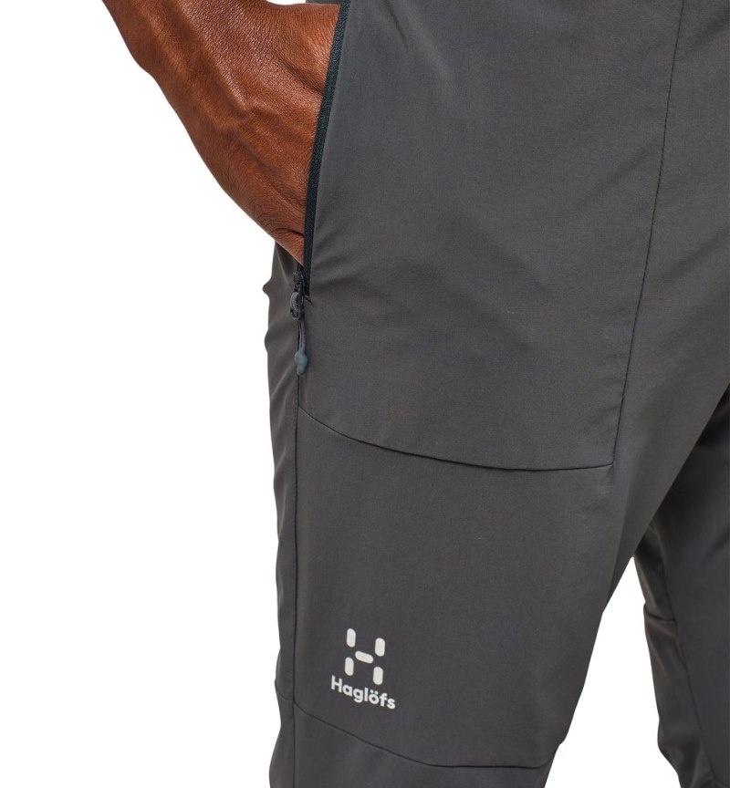 Men's Haglöfs L.I.M Quiver Pant Softshell Trousers Magnetite Canada | BQ51-692