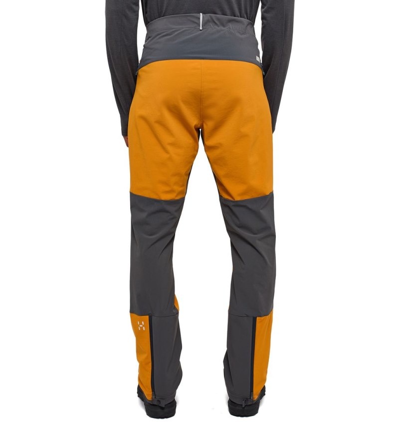 Men's Haglöfs L.I.M Quiver Pant Softshell Trousers Yellow / Magnetite Canada | VP75-978