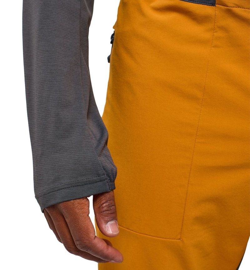 Men's Haglöfs L.I.M Quiver Pant Softshell Trousers Yellow / Magnetite Canada | VP75-978