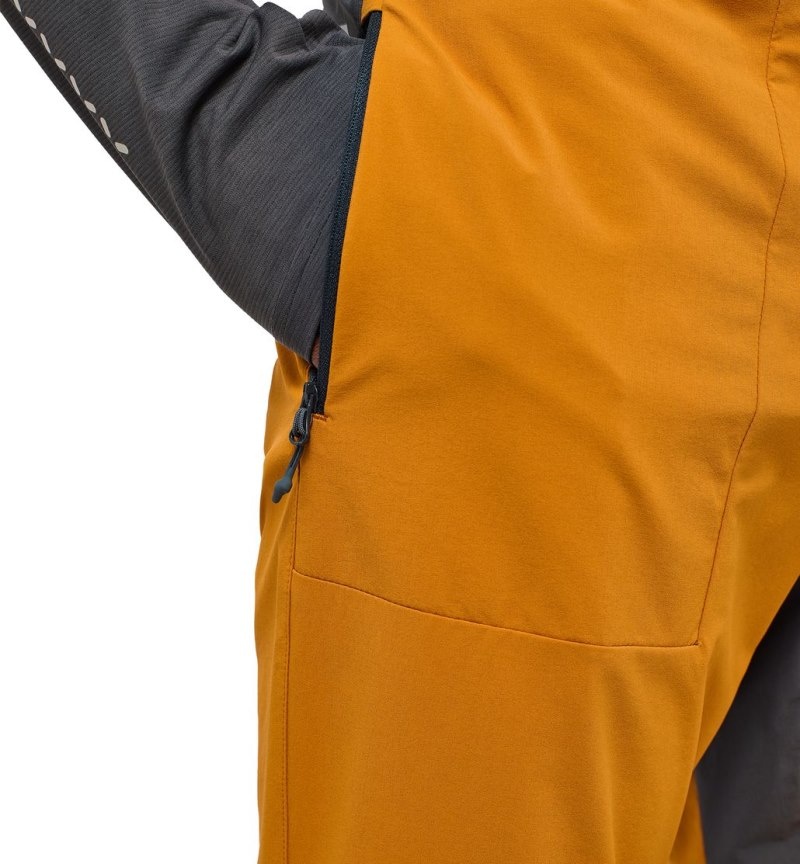 Men's Haglöfs L.I.M Quiver Pant Softshell Trousers Yellow / Magnetite Canada | VP75-978