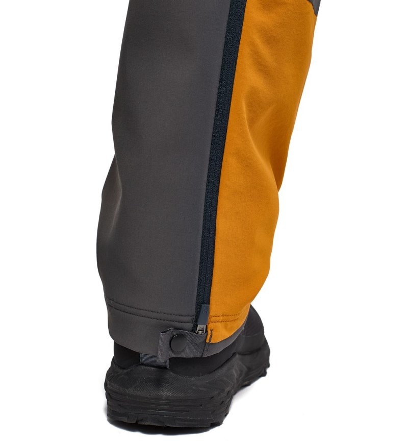 Men's Haglöfs L.I.M Quiver Pant Softshell Trousers Yellow / Magnetite Canada | VP75-978