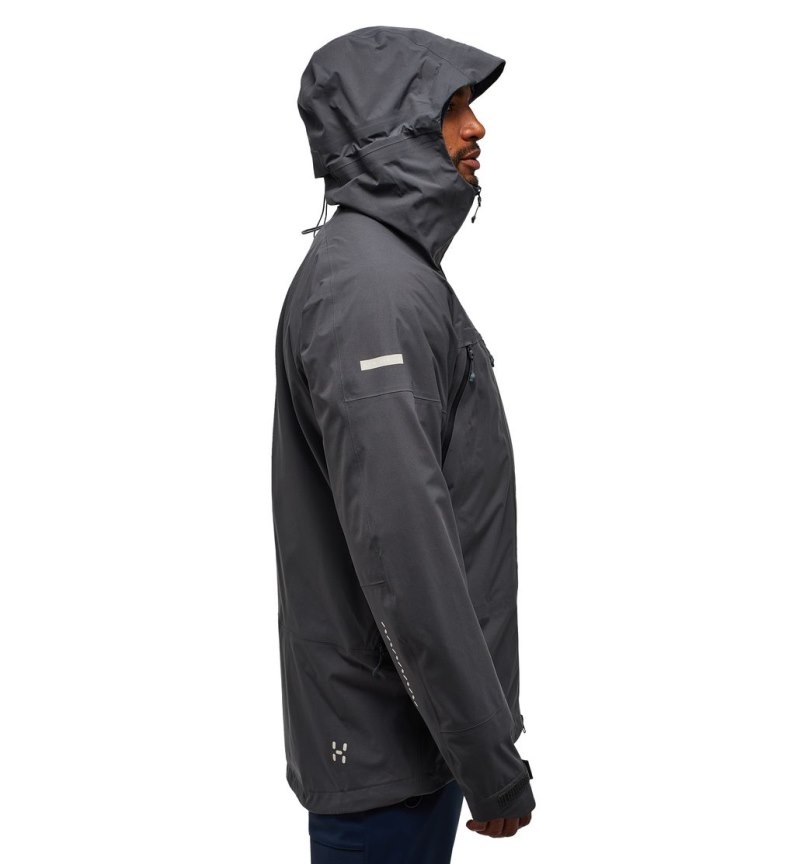 Men's Haglöfs L.I.M Touring Proof Jacket Windbreaker Magnetite Canada | ZG33-277